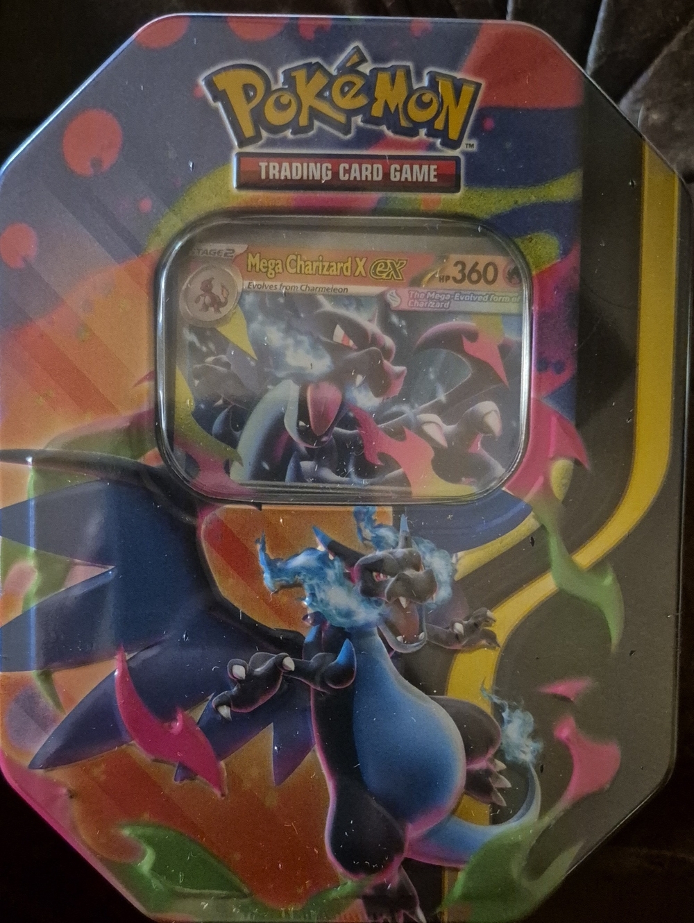 Pokémon Trading Card Game Tin - Mega Charizard X Artwork
